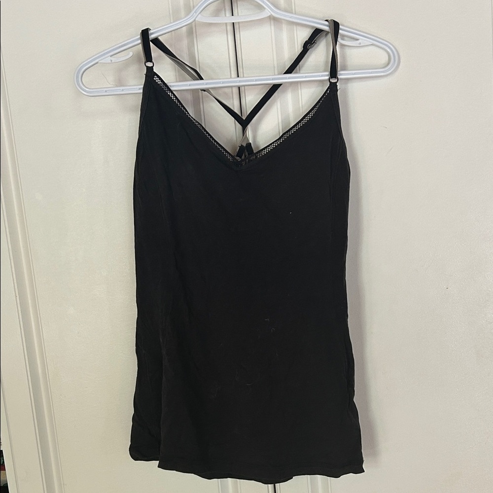 LOLE built in bra Black Women's Camisole Top large changeable straps